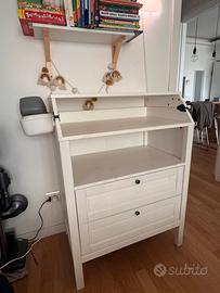 Cassettiera / Fasciatoio in legno bianco SUNDVIK