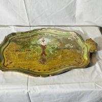 Antico vassoio fiorentino in legno
