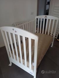 Lettino Erbesi Charly + materasso Rosa Bamboodream