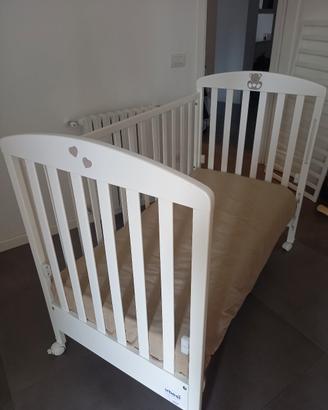 Lettino Erbesi Charly + materasso Rosa Bamboodream