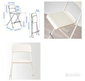 Sgabello Pieghevole IKEA FRANKLIN – Bianco