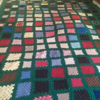 Coperta vintage anni 70 in lana all' uncinetto 