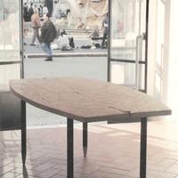 TAVOLO DI DESIGN "BERNINI" in "TRAVERINO RESINA"