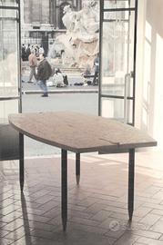 TAVOLO DI DESIGN "BERNINI" in "TRAVERINO RESINA"