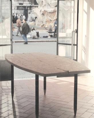 TAVOLO DI DESIGN "BERNINI" in "TRAVERINO RESINA"