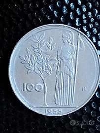 100 lire minerva 1955 errore di conio valuto