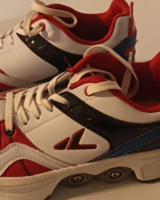scarpe da ginnastica con rotelle retrattili