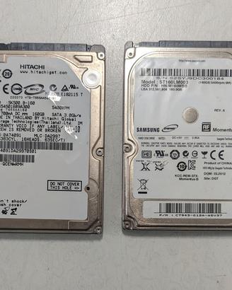 hard disk interni  2.5" SATA 160 GB 