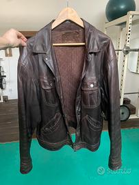 Giacca in pelle marrone vintage grego la Spezia