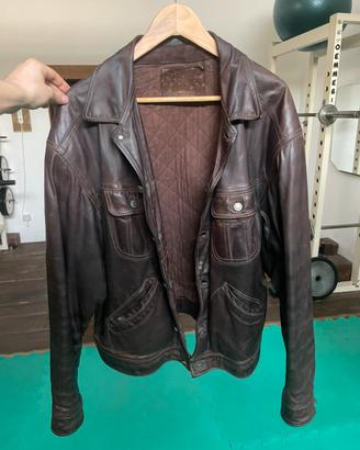 Giacca in pelle marrone vintage grego la Spezia