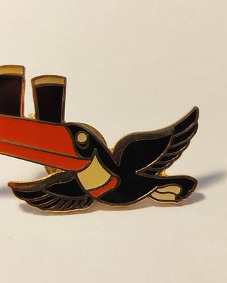 Spilla birra Guinness vintage con tucano