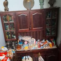 Credenza antica, piattaia, madia, mobile basso