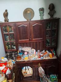 Credenza antica, piattaia, madia, mobile basso