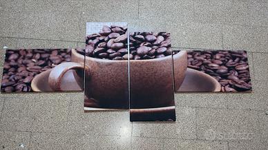 Quadro in tela – “Tazza di caffè” 4 pannelli