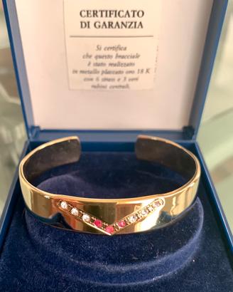 Bracciale donna placcato oro 18 k con Rubini