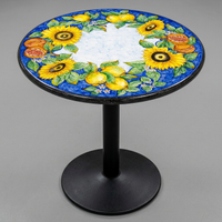 TAVOLINO IN PIETRA LAVICA Ø 80 CON BASE IN ITALIA