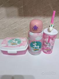 Set 3 pezzi merenda Unicorno 