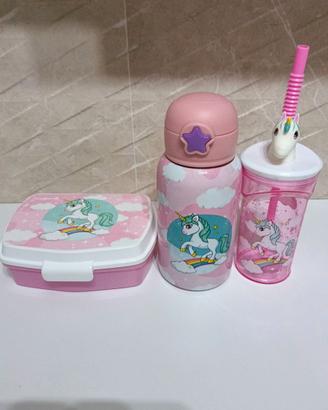 Set 3 pezzi merenda Unicorno 