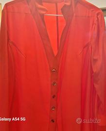 Camicia  in seta, colore  rosso