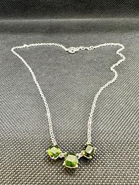 Collana con Tormaline verdi naturali