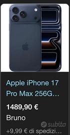 Iphone 17 pro max + applecare++