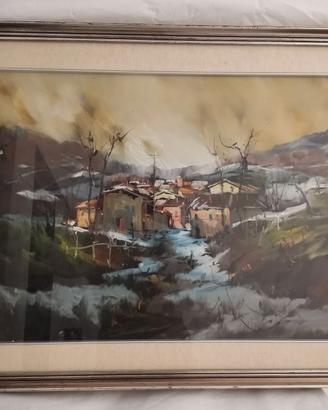 Quadro olio su tela misure cornice 84x65