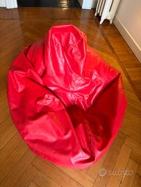 Poltrona sacco/pouf in pelle rossa - Budune