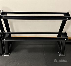 2  Rastrelliere porta manubri a 2 ripiani