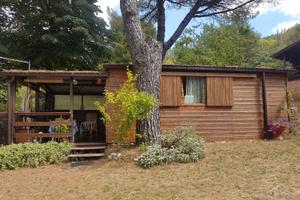 Roulotte con casetta in legno