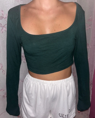 Maglietta Verde scuro maniche lunghe