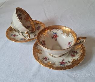 set dye tazze da the in porcellana Bavaria nuove