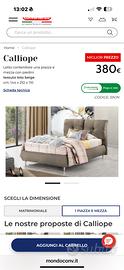 Letto Calliope una piazza e mezza + materasso