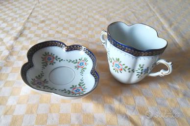 Tazzina the e piattino porcellana GIRAUD Limoges