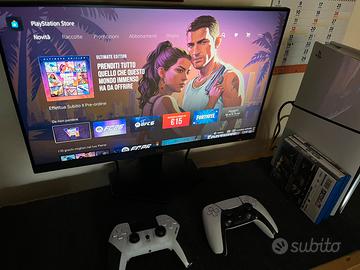 Ps5 disco garanzia+monitor 120hz+2joistick 3giochi