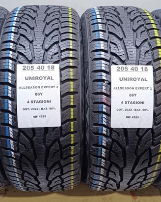 4 GOMME 205 40 18 UNIROYAL 4 STAGIONI RIF4289