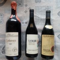3 bottiglie vino da collez. barbaresco e nebbiolo
