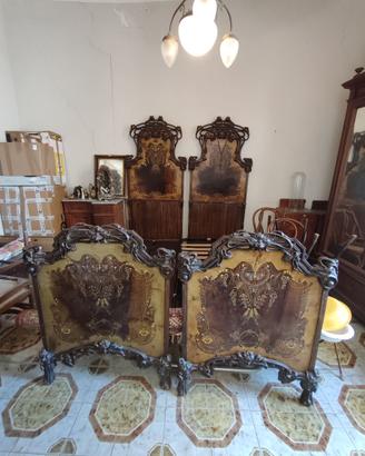 Testate ferro battuto dipinte e con madre perla