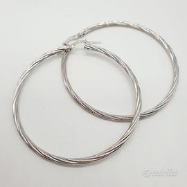 COD.1665.25 ORECCHINI A CERCHIO GRANDE ORO BIANCO