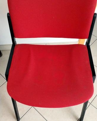 Stock 4 Sedie 4 Sedie Ufficio ISO Rosse - Impilabi