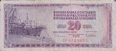 Banconota 20 dinara Jugoslavia 1978 - 