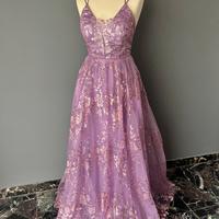 Vestito donna cerimonia veglione glicine