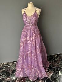 Vestito donna cerimonia veglione glicine