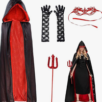 Costume da Diavolo Donna / Mantello da Vampiro Ner