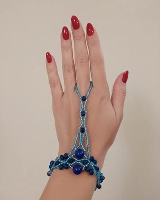 Bracciale Baciamano Lapislazzuli Blu Pezzo Unico