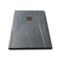 Piatto Doccia Slim Nero 80x100 Effetto Pietra