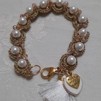 bracciale knitted pearl/powder