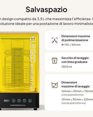 ELEGOO Mercury Plus V2.0  - asciugatura e lavaggio