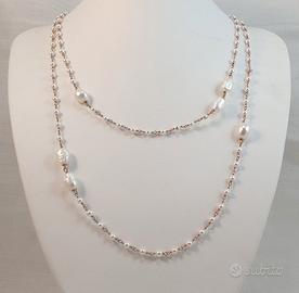 Collana argento 925 con perle naturali