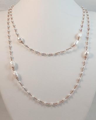Collana argento 925 con perle naturali