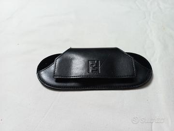 Fendi custodia per occhiali Vintage  in pelle nera